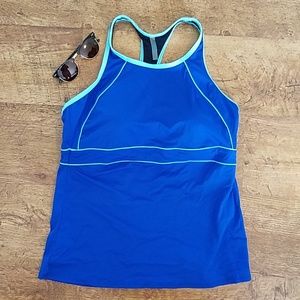 Lands End Swimsuit top tankini racerback Size 14